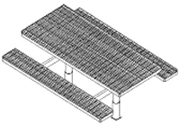 Picnic Table w/ Leg Assembly & Embed - Seat Attached