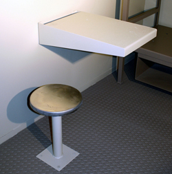 Floor Mounted Cell Stool and Desk